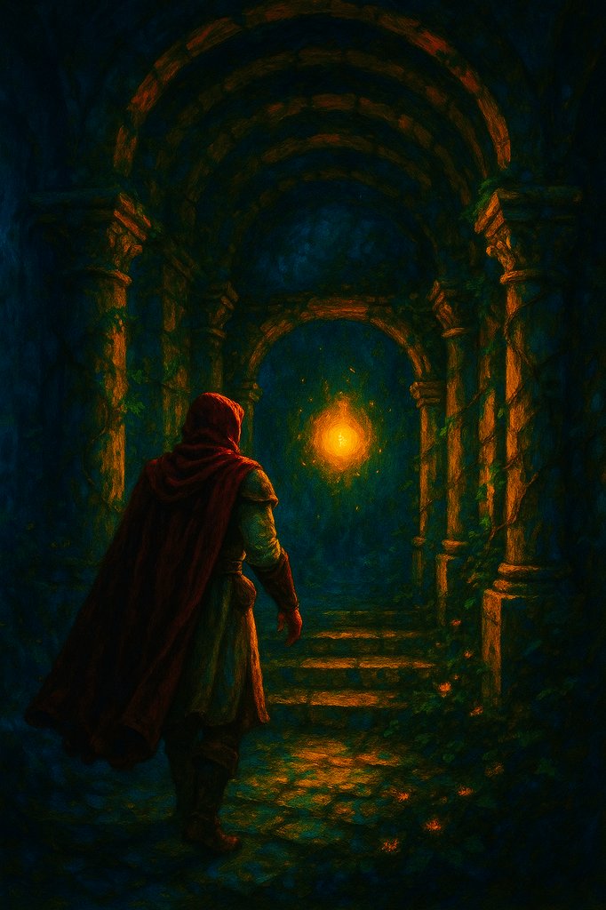 They said the Wilderlight devours the faithless. I went anyway, aimless after her loss. Inside the ruin, the gold hung in the air, whispering. I felt her hand again...warm, forgiven, gone. The light does not heal. It remembers.

#PulpFable #fantasyart #digitalart #art #fantasy