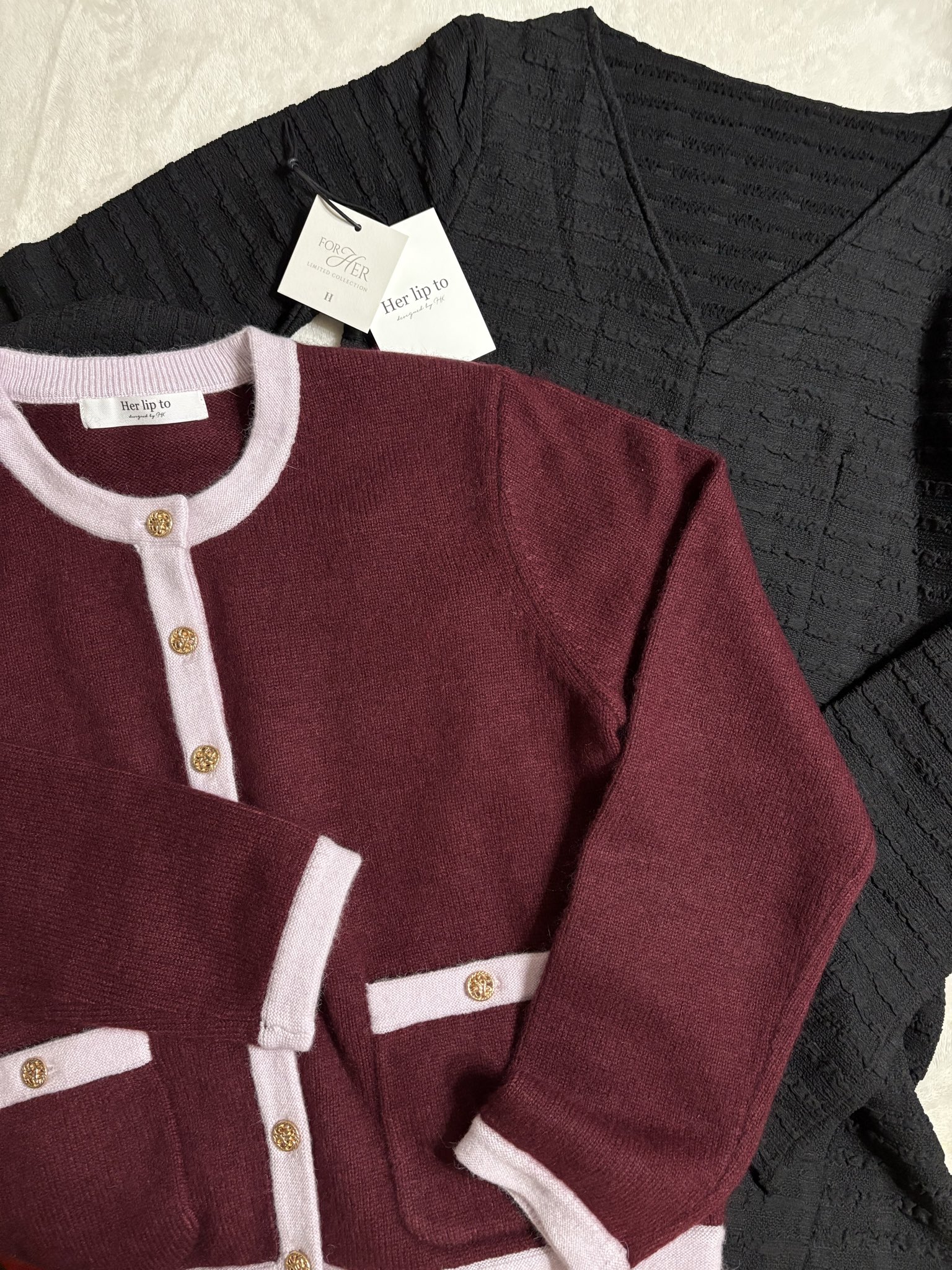 ★新品★Herlipto Lyra Gold Button Cardigan Lyra Gold Button Cardigan