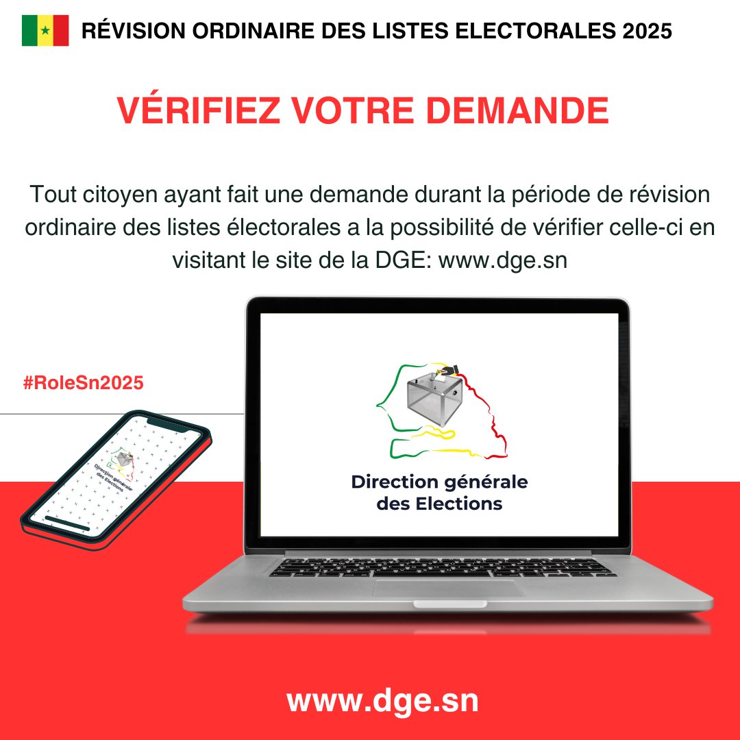 Direction Générale des Elections - Sénégal tweet media