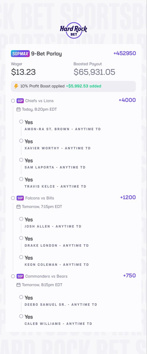 ROZgolfer23's tweet image. I’m on #TD tilt after this so I cooked one up for the primetime games. Tail at your own perils here. 

🔗 👇