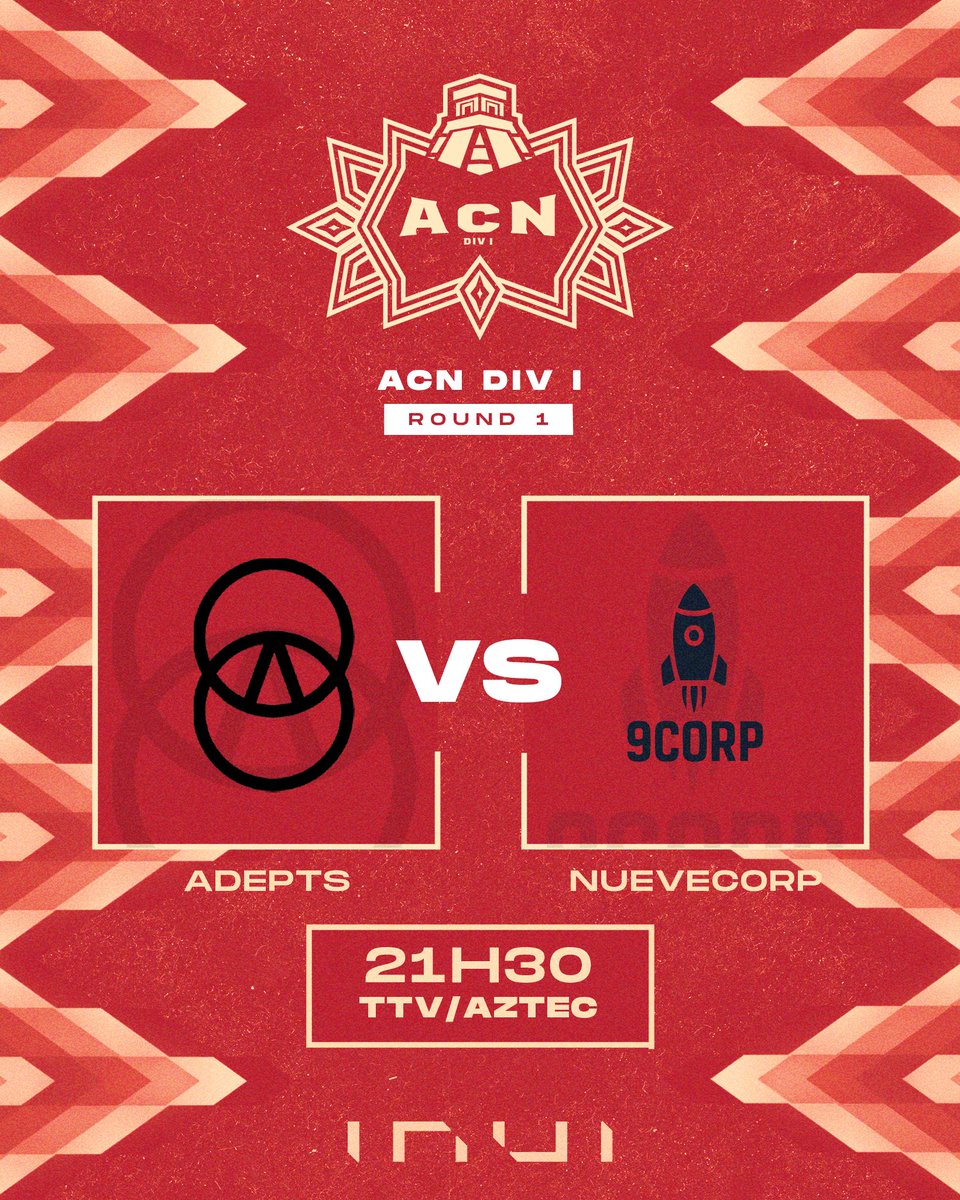 𝐀𝐳𝐭𝐞𝐜 𝐂𝐢𝐫𝐜𝐮𝐢𝐭 𝐍𝐚𝐭𝐢𝐨𝐧𝐚𝐥 - 𝐑𝐨𝐮𝐧𝐝 𝟏

<a href="/ADEPTS_TEAM/">ADEPTS</a> 🆚 NueveCorp

🕤 21h30
🎙️ Cast par <a href="/ArthuRrrrtv/">ARTHURRRTV</a> 
📺 twitch/Aztec_fr

En deuxième partie de soirée 🔸