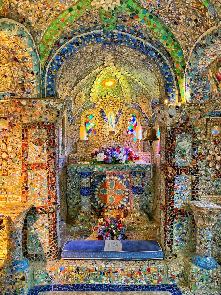 Thinking about how one autistic monk in the early 1900s one day randomly decided to build a miniature copy of the Lourdes sanctuary using seashells and such, on the small island of Guernsey