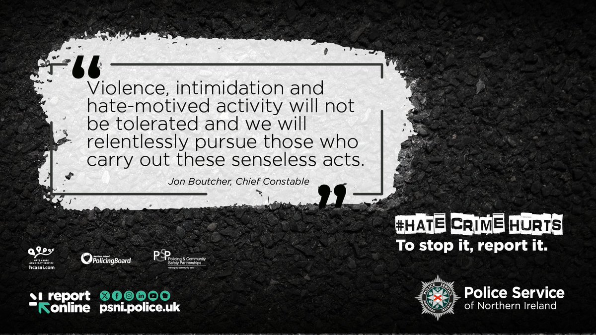 This week organisations across the United Kingdom are marking Hate Crime Awareness Week.

Our Hate Crime Lead, Chief Superintendent Sue Steen, is urging everyone to stand together to challenge and report hate crime and hate incidents. Full details: orlo.uk/CXNd1