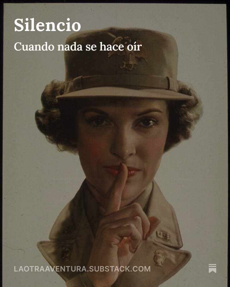 🔇

«En una de las páginas que dejó el poeta alemán Reiner María Rilke se puede leer la siguiente frase: “Y entonces se hizo el silencio. Un silencio como cuando cesa un dolor. Un silencio extremadamente palpable que producía comezón, como si sanara una herida".»

🤫
 
(Léelo