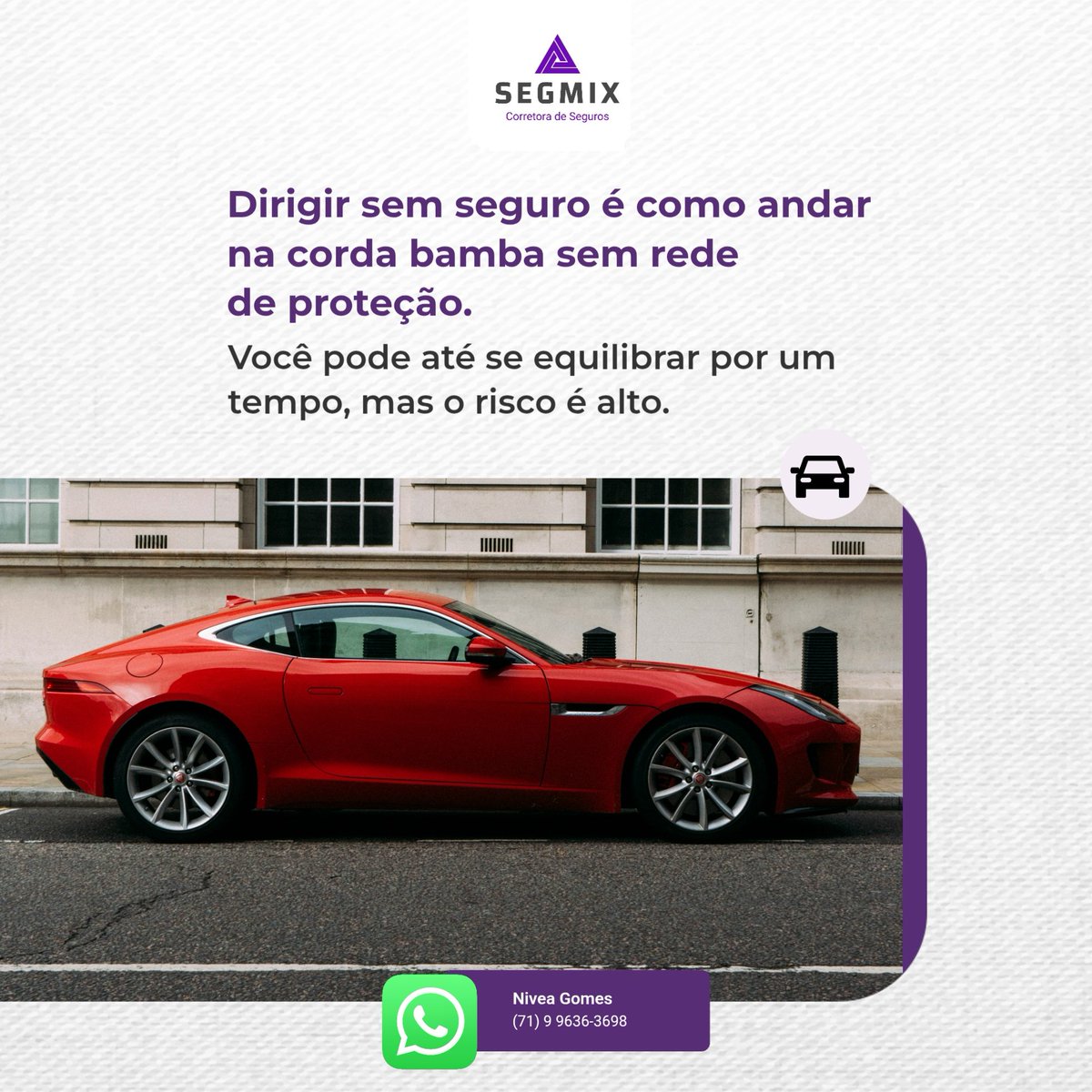 SegmixS's tweet photo. 🚗 Um seguro de auto é mais do que uma proteção para o seu veículo; é a tranquilidade que você e sua família merecem. 
Está na hora de dirigir com segurança e confiança. Fale conosco e descubra como podemos proteger o que realmente importa. 📞

#SeguroAuto #ProteçãoVeicular https://t.co/F4Yut5n19L