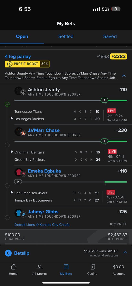 Oddsniperz's tweet photo. @FDSportsbook it’s time ya improve the bet protect insurance. The competition forgave practically everyone who got injured today and voided the leg not the bs bonus bets you guys do. Might be worth it to move. I would be making $ tonight for sure 🤦🏻‍♂️ https://t.co/n0GwtLh6Ft