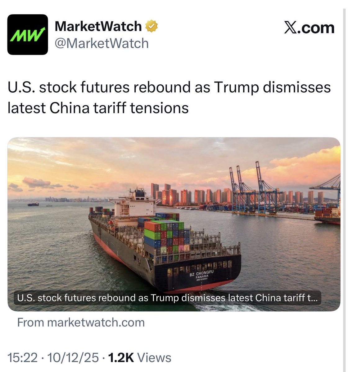 ltshijie's tweet image. 美國股市解除警報，期指開始全面反彈。大國衝突陡然變成大國鬧劇。