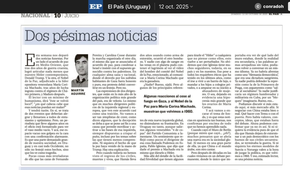 No puedo estar más de acuerdo con Martín Aguirre!👏🏼👏🏼💪🇺🇾