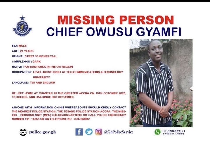 Please you sleep kindly repost this let’s find Owusu Gyami 🤲