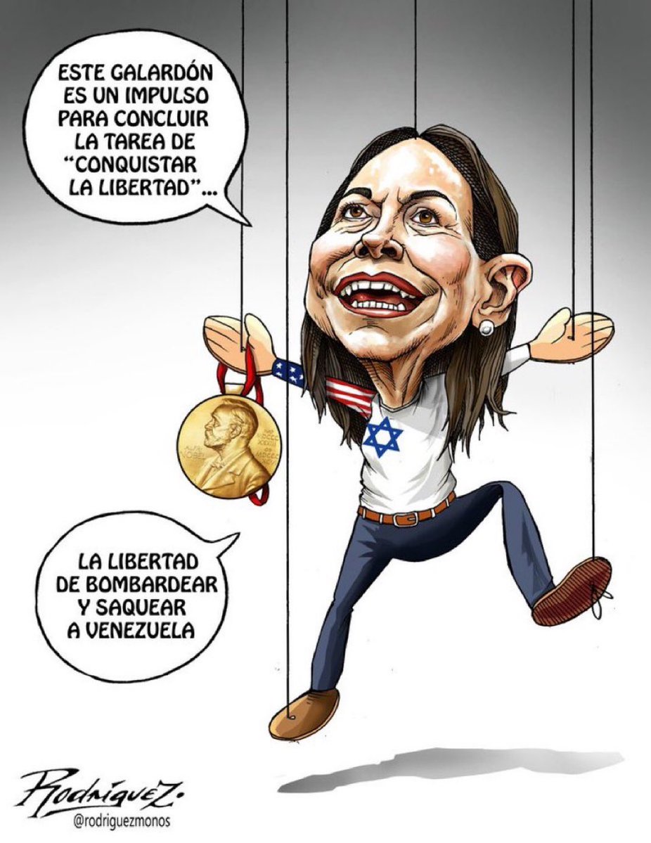 pedro karvajalino (@pedrokonductaz) on Twitter photo Otra caricatura contra <a href="/MariaCorinaYA/">María Corina Machado</a> al final la señora quedará reducida a ser un mal chiste y objeto de burla de caricaturistas en el mundo. Otra caricatura contra <a href="/MariaCorinaYA/">María Corina Machado</a> al final la señora quedará reducida a ser un mal chiste y objeto de burla de caricaturistas en el mundo.