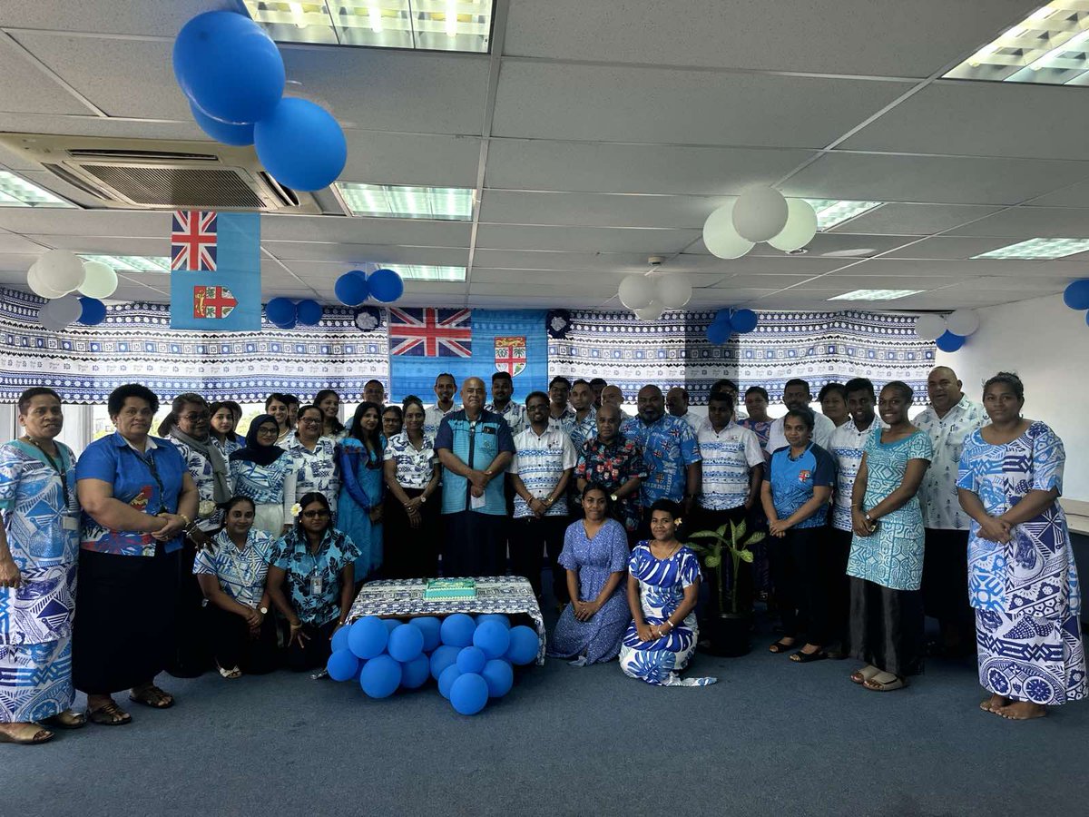 housing_authori's tweet image. #HousingAuthority proudly marks Fiji’s 55th Independence Anniversary! 🇫🇯💙
Staff celebrated in a sea of blue with a traditional lovo lunch and cake-cutting — honouring 55 years of peace, unity &amp;amp; progress for our beautiful Fiji! 🌺
#FijiDay #Fiji55 #TeamHA