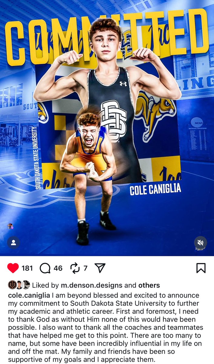 NEBwrestle's tweet image. Congrats to Cole Caniglia on committing to NCAA DI South Dakota State!! 🔥🔥