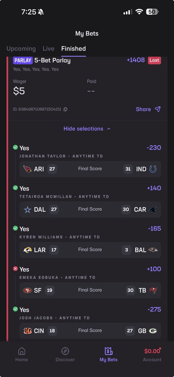 _nikeheadfredo's tweet photo. @HardRockBet So Why Is It Saying I Lost? https://t.co/lhX5qtvdqh
