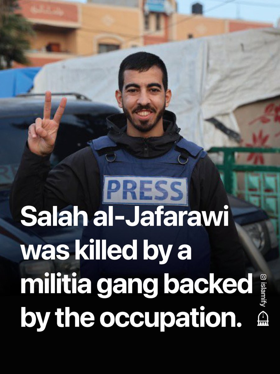 Alhamdhulillaah's tweet image. 🍉 He reported for 735 days of the genocide in Gaza, only to be executed by occupation-backed militia days after the ceasefire.
