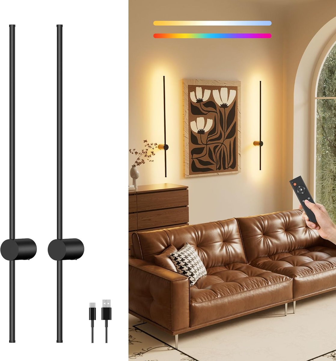 MyTrendShopper's tweet image. amzn.to/4nNFKQM
Rechargeable Battery Operated Wall Sconce Set of 2, Dimmable LED Wall Lamps with Remote Control, Wireless Wall Lights for Bedroom, Living Room, Hallway, 40-Inch, Black, 2 Pack

#WallSconce #LEDWallLights #DimmableLights