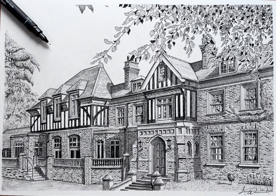 DesignStack_co's tweet image. (press the link, to see of this)
Healing Manor #Hotel Grimsby #England  🍃️🌺️🍃️
Ink #Architecture Drawing.  More art from Matt D Wrighton our site. designstack.co/2025/10/britis…