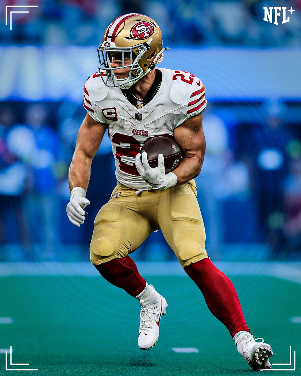 ElFactorSam's tweet image. #NFL | El RB #ChristianMcCaffrey de los San Francisco #49ers es el primer jugador en tener 45+ yardas terrestres y 45+ yardas de recepción en 6 partidos consecutivos, en toda la era del Super Bowl ¡Muy bien, McCaffrey!
#FTTB #GoNiners