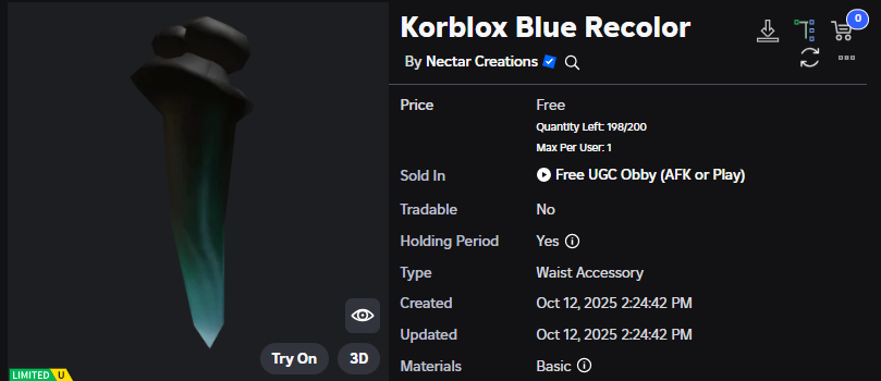 Xh0PlUgc's tweet image. 🔴FREE LIMITED🔴

📦Stock: 200
❗How to get it: You will need to accumulate 2M points and then you can get it

➡️roblox.com/catalog/110225…
➡️roblox.com/games/80692223…

#Roblox #RobloxDev #RobloxFreeUGC #RobloxUGCLimited