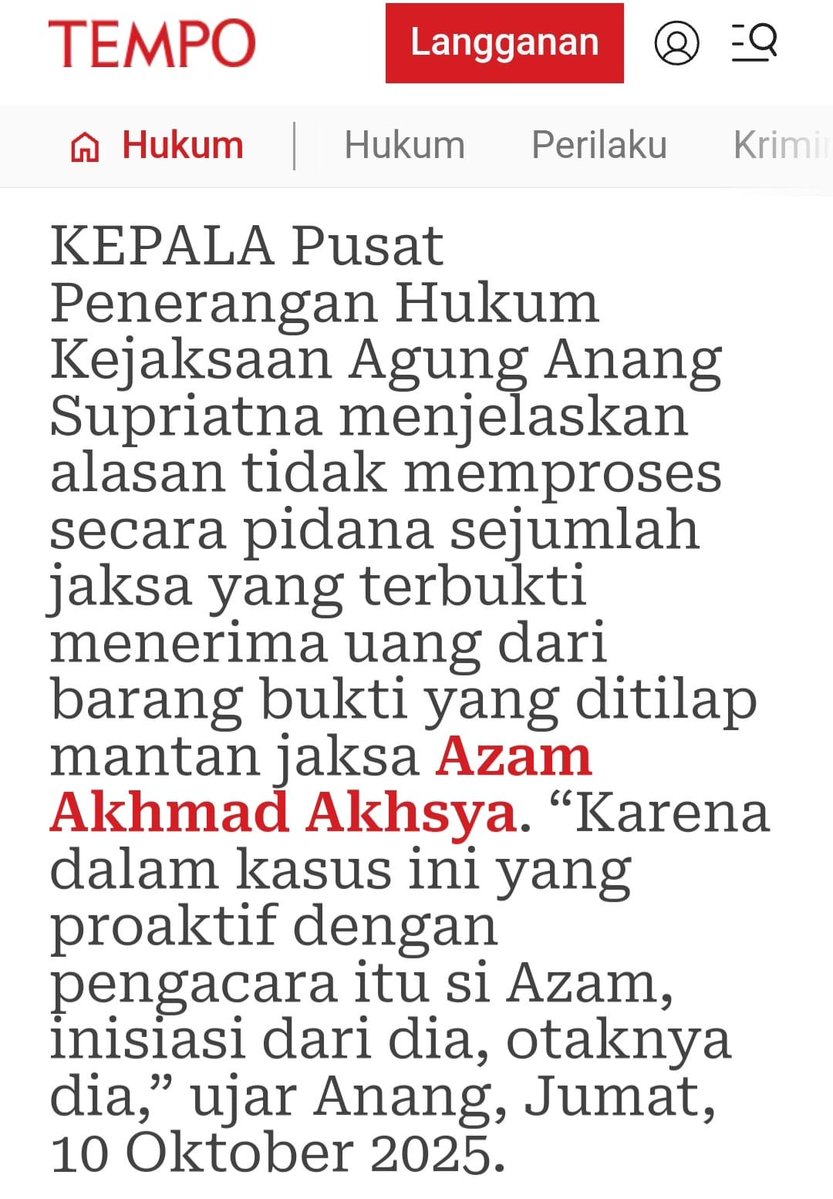 BUSUKNYA INSTITUSI KEJAKSAAN

Mereka tidak mau mempidanakan jaksa yang jelas terbukti menerima suap dengan alasan jaksa hanya menerima (pasif) bukan memberi (aktif)

Bayangkan alasan kejaksaan seajg itu demi melindungi jaksa yg jelas2 melanggar hukum