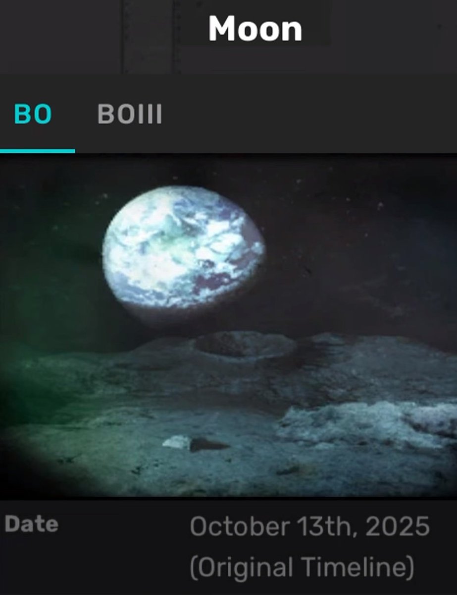 HOY es 13 de octubre de 2025 

En el mapa Moon del Black Ops, Richtofen intercambiará cuerpos con Samantha Maxis y tendrá el control del Aether, empezando el apocalipsis zombie tras el lanzamiento de misiles desde la luna

Solo puedes retuitear esto HOY