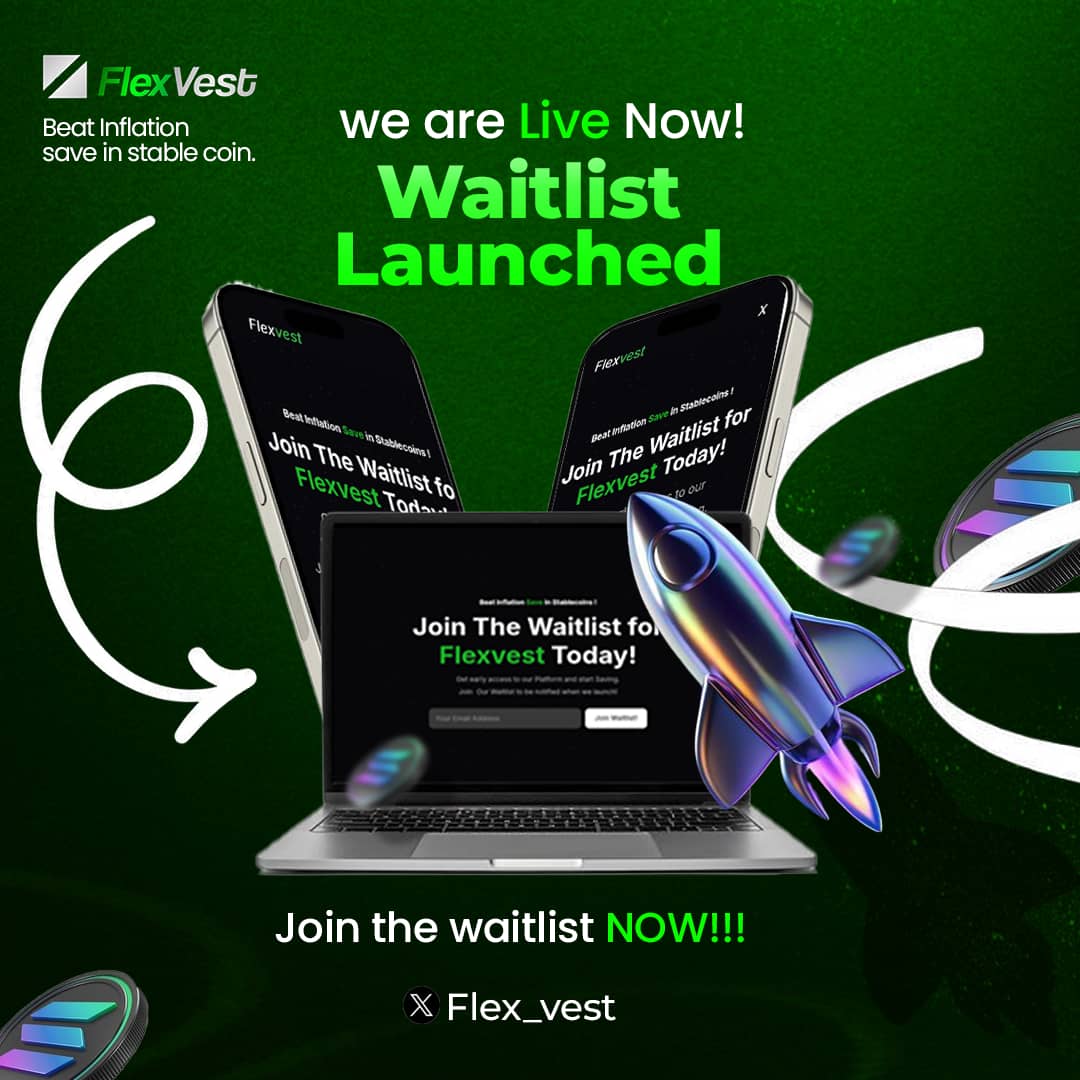 Flex_vest's tweet photo. The future of Saving is here. Get early Access Join waitlist. 🥳💚

https://t.co/GMNVrpoMMI https://t.co/GHi0x6X4iR