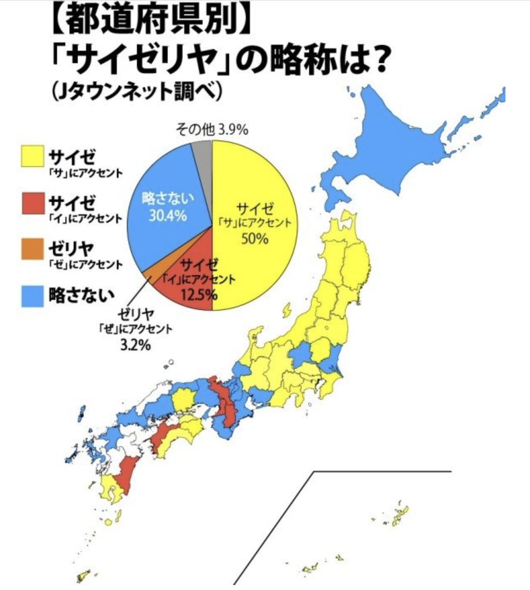 shinobu_books's tweet image. Someone claims to have found a pearl in their oysters at Saizeria.
How Saizeria is abbreviated in each area
🟨Saize (emphasis on Sa)
🟥Saize (emphasis on i)
🟧Zeria
🟦No abbreviation