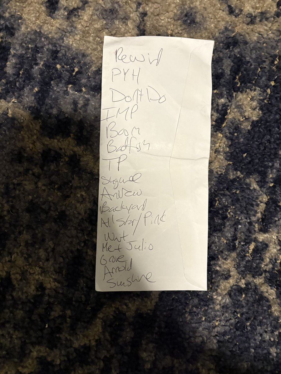 OKStackhouse's tweet image. WPAAF Setlist 10-12-25
And us in the program!