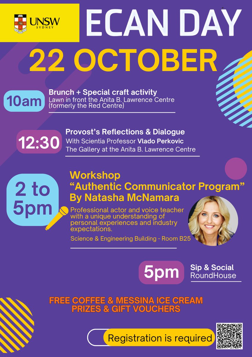 You’re warmly invited to ECAN Day 2025 – a day designed to connect, share, and celebrate our Early Career Academic community.
📅 Date: Wednesday, 22nd October 2025
📍 Location: UNSW Anita B Lawrence Gallery
🔗 eventbrite.com.au/e/ecan-day-202…