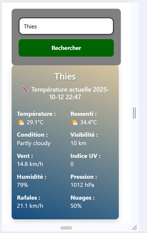 Mthioub_t's tweet image. Je viens de terminer un autre projet JavaScript : une App Météo !

Suite à ma Todo List, c&apos;est une nouvelle étape pour maîtriser les bases du JS vanilla avant de passer à React.

#JavaScript #DevWeb #ProjetPerso #CodeFrançais