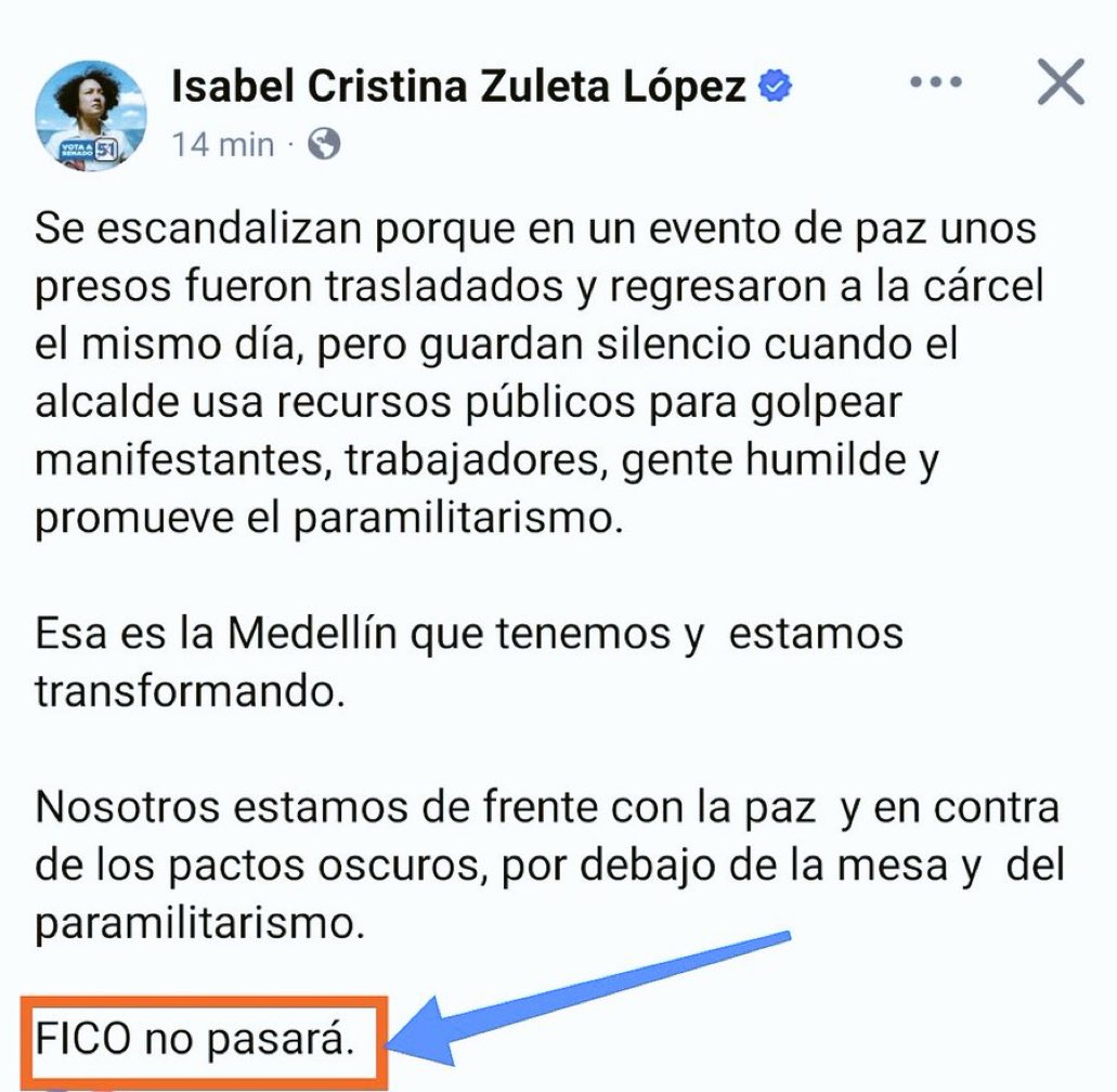 Así dieron la orden de Miguel Uribe también. Hay que cuidar a Fico…