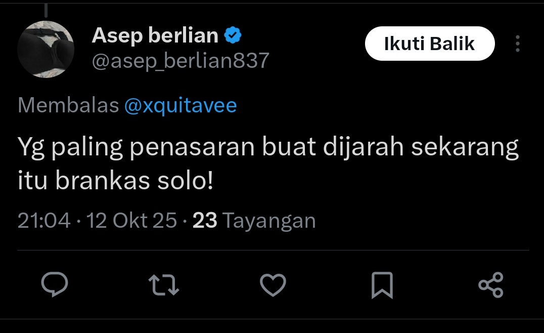 Vรซe Kyoshi๐ (@xquitavee) on Twitter photo Lapor pak mohon tindak tegas akun <a href="/asep_berlian837/">Asep berlian</a> yg ingin memprovokasi penjarahan di rumah pak <a href="/jokowi/">Joko Widodo</a>
<a href="/CCICPolri/">Direktorat Tindak Pidana Siber Bareskrim Polri</a>
<a href="/DivHumas_Polri/">Divisi Humas Polri</a> Lapor pak mohon tindak tegas akun <a href="/asep_berlian837/">Asep berlian</a> yg ingin memprovokasi penjarahan di rumah pak <a href="/jokowi/">Joko Widodo</a>
<a href="/CCICPolri/">Direktorat Tindak Pidana Siber Bareskrim Polri</a>
<a href="/DivHumas_Polri/">Divisi Humas Polri</a>