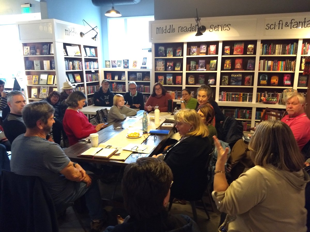 The #WritersCoffeehouse meetings are so welcoming &amp; interesting that we sometimes wish we were writers instead of booksellers! Drop in to chat about plots, blurbs, writer's block &amp; other topics of interest at the next meeting - Sunday, October 19th, 1:00-2:30. <a href="/JamesLEtoile/">James L'Etoile</a>