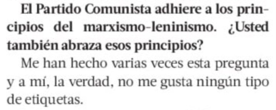 En la misma entrevista de <a href="/latercera/">La Tercera</a> en que reparte etiquetas para sus opositores, cuando le preguntan por las definiciones de base de su partido dice que no le gusta "ningún tipo de etiquetas". Siempre sorprende la lógica de doña Jeannette.