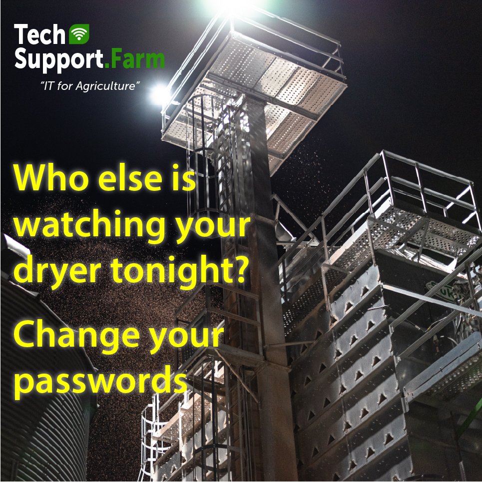 TechSupportFarm's tweet image. Change your passwords and make sure to log out of devices that are not in use! #cybersecurity #agriculture #RanchLife #dairyfarming #precisionagriculture