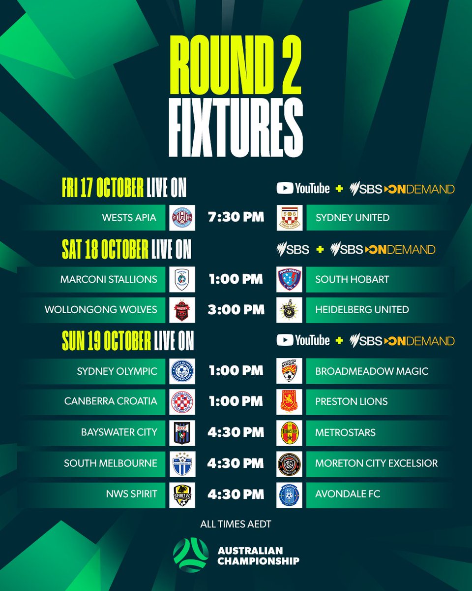 Can it be the weekend already?! 😅

Bring on a huge round two of #AusChampionship fixtures 😍