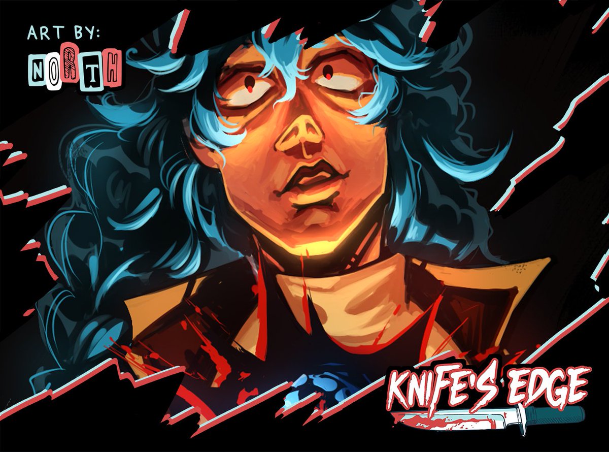 TheNorthkivist's tweet image. October is horror season, I had the honor of working with @dragonthinks &apos;s deliciously haunting fic for the  @knifesedgezine zine🔪🩸, be prepared for some thrilling, heart stopping of my favourite, coff yuri shuake! heres a small preview im proud to show!🖤❤️‍🩹 #knifesedgepreview