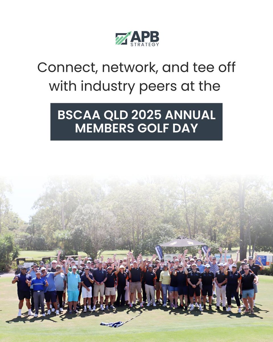 APBStrategy's tweet image. Our consultants Walter Sambrook and George Mitchell hit the greens for a fantastic day of golf, networking, and collaboration — strengthening relationships and celebrating the vibrant spirit of our industry. 🏌️♂️🤝

📸 Photos courtesy of BSCAA QLD

#BSCAAQLD #GolfDay #APBStrategy