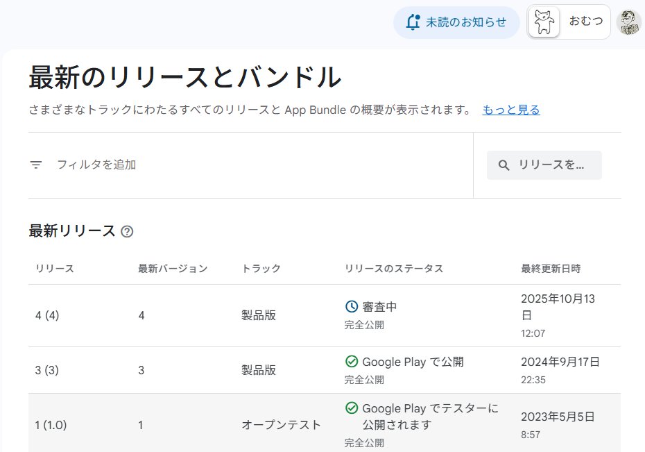 mi_umeda's tweet image. そんなわけで、Google Playに登録されているいくつかのアプリのうち1個だけリビルドして審査をお願いしました。
この審査が通ったら、ほかのアプリも順次リビルドしようと思います。
#programming #プログラミング