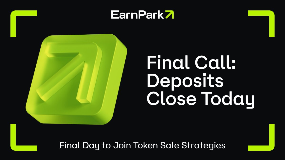 EarnPark (@_earnpark) on Twitter photo 🚨Last chance to secure $PARK via Token Sale strategies!
Deposits close today – and then waitlist-only.
All funds keep earning 50% APY until Oct 15, then convert into $PARK tokens.
This is your final chance to enter directly.
👉Secure your allocation now: go.earnpark.com/Kr8C 🚨Last chance to secure $PARK via Token Sale strategies!
Deposits close today – and then waitlist-only.
All funds keep earning 50% APY until Oct 15, then convert into $PARK tokens.
This is your final chance to enter directly.
👉Secure your allocation now: go.earnpark.com/Kr8C