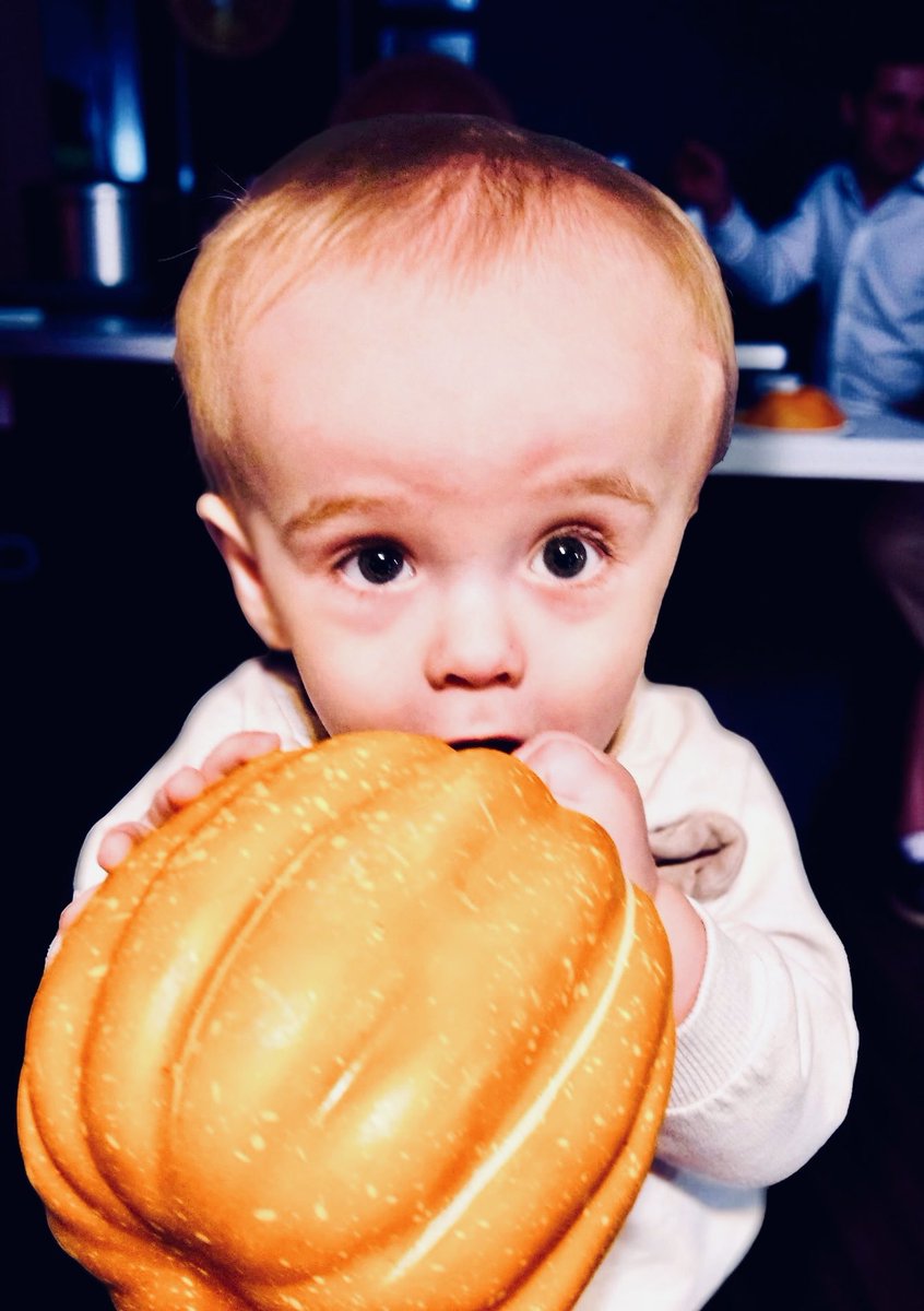 ChefFattyMac's tweet image. Jack-Jack a tad excited to get into his pumpkin dishes…