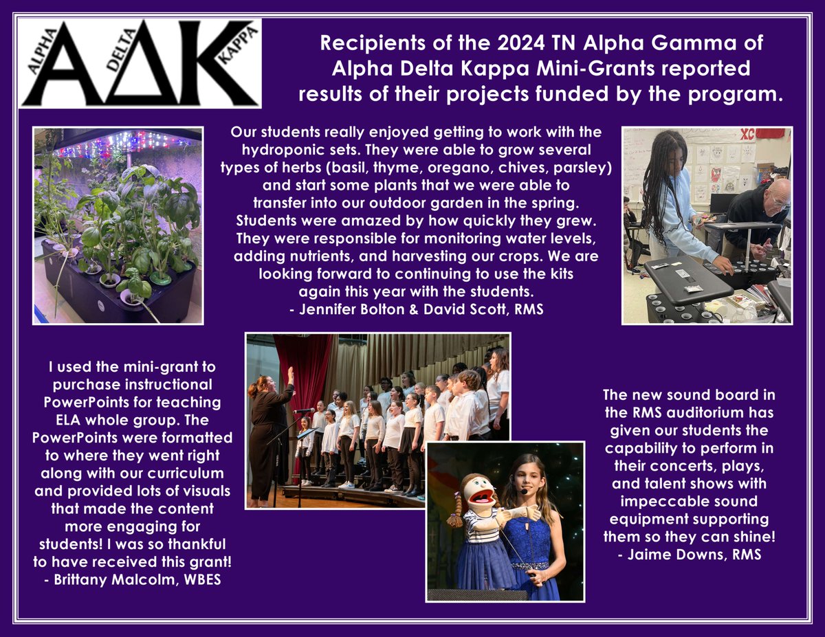TN Alpha Gamma of Alpha Delta Kappa announces its 2025 Mini-Grant Program exclusively for Oak Ridge teachers. Application deadline is Nov. 14, 2025. Follow the QR code to access the application!
<a href="/alphadeltakap22/">Alpha Delta Kappa International</a>
<a href="/ORSchools/">Oak Ridge Schools</a>