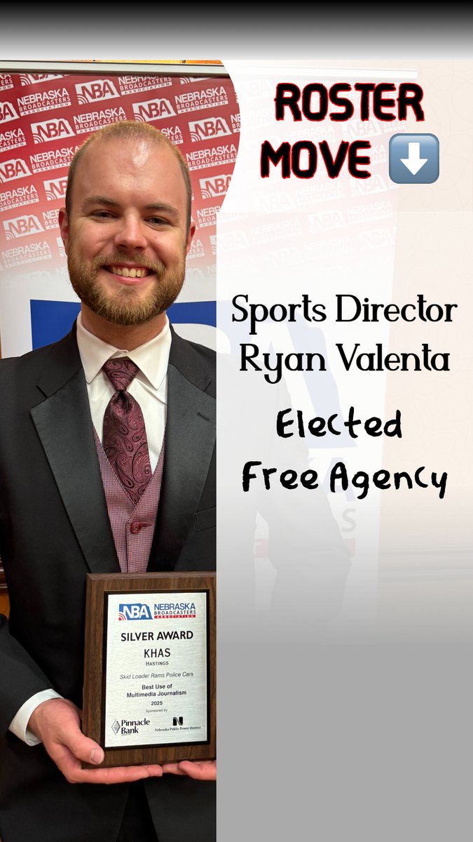 ryan_valenta's tweet image. Thank you to NCN and KHAS for the past two years of endless opportunities in Hastings. 
My last day will be this Friday, Oct. 17 ⬇️