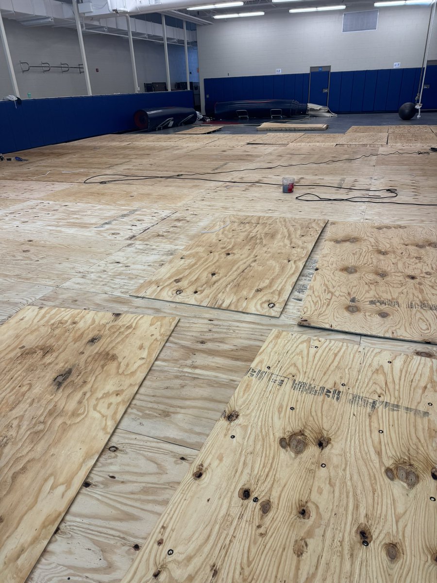 The middle school wrestling room facelift is about complete! Just a few more boards to lay down, just in time for ms wrestling to start on Monday, October 20th. <a href="/JHawkWrestlers/">J-Hawk Wrestling</a> #noaveragebears