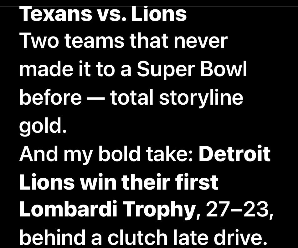 nakameechi's tweet image. Yeah I know this is what the NFL wants but i just exposed it once again🤗 they have the Eagles losing in Detroit in the NFC Championship game 
And they have the #Texans playing the bills for the #AFC Championship game in  Texas but another year another #nfl script exposed leaked