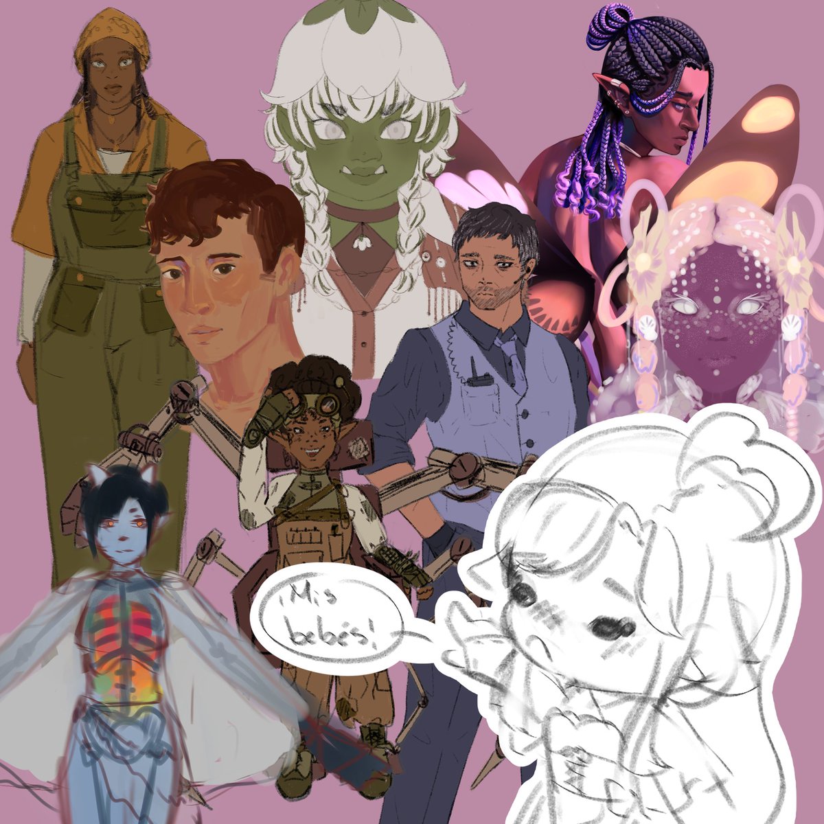 HILO presentando a mis OCs🧵✨

Como me siguió gente nueva voy a hablar un poco sobre mis personajes, al menos de los que tengo dibujos 💕✨