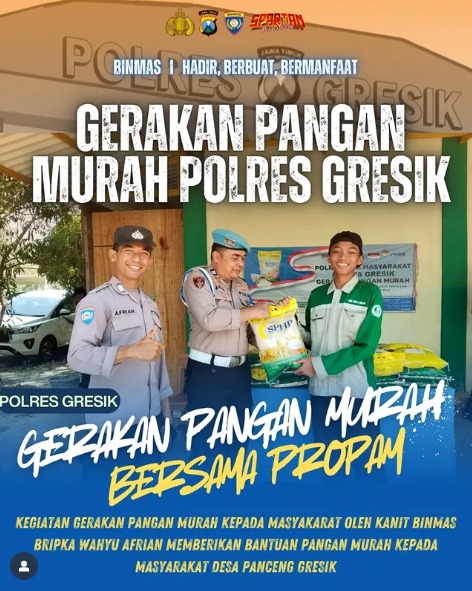 HumasGresik's tweet image. GERAKAN PANGAN MURAH POLRES GRESIK BERSAMA PROPAM POLRES GRESIK

Anggota Satbinmas Polres Gresik Bersama Propam Polres Gresik Memberikan Beras Pangan Murah SPHP kepada Masyarakat di desa Panceng

#polriuntukmasyarakat #polresgresik #satbinmaspolresgresik #jogojatim #jogogresik