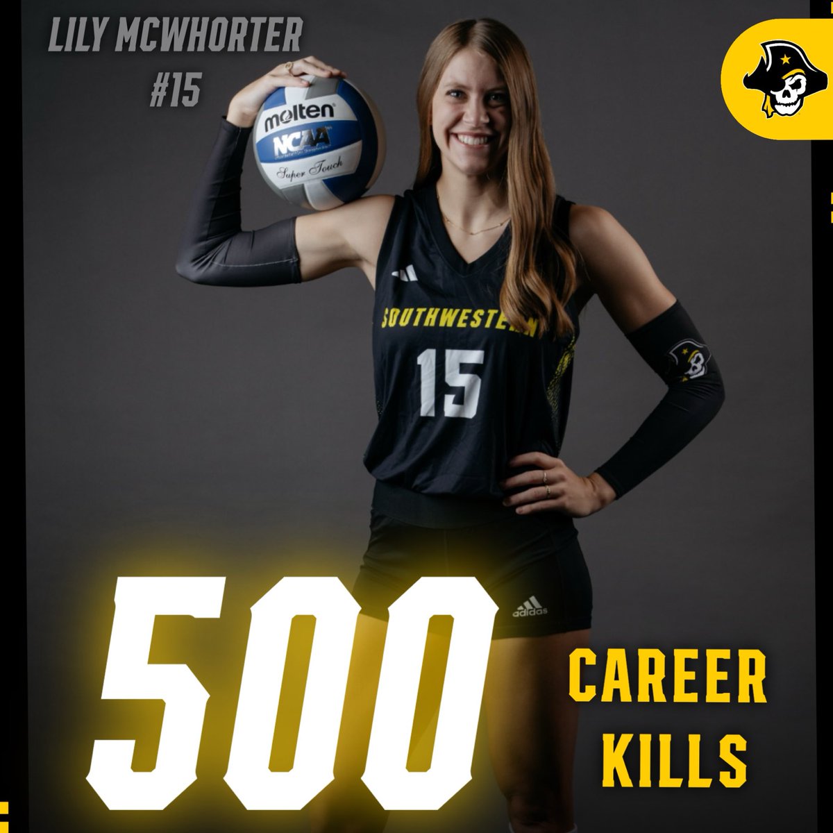 SUPirates's tweet photo. 💥 Milestone Match pt. 2💥

Shoutout to senior Lily McWhorter, who smashed her way to 500 career kills, and freshman Tatum Ahrens earned her 200th career kill in today’s match against Centre College!🏴‍☠️👏🏼🏐 

#gopirates https://t.co/OxkF0ymS7P