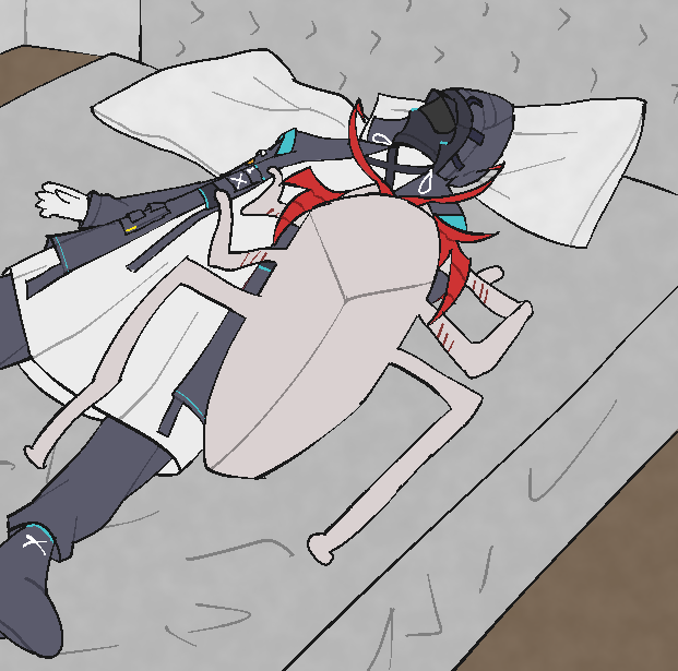 mirois_s's tweet image. sleeping with the roach
