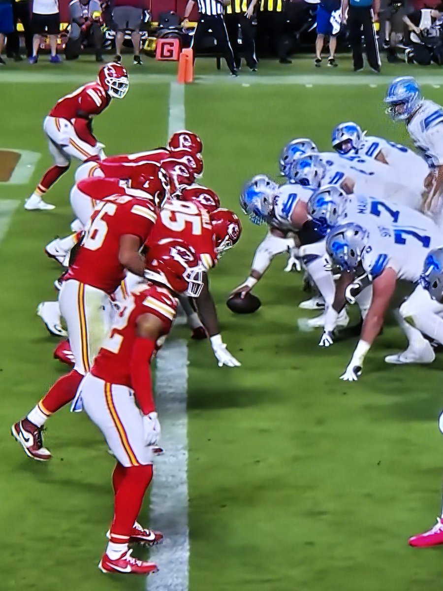 Hey <a href="/NFL/">NFL</a> , you called Goff for not setting 1 second, but did not call 85 for lining up in neutral zone, actually, he was a whole hand over the line. Is this a Chiefs gimme? Just like every chief game.