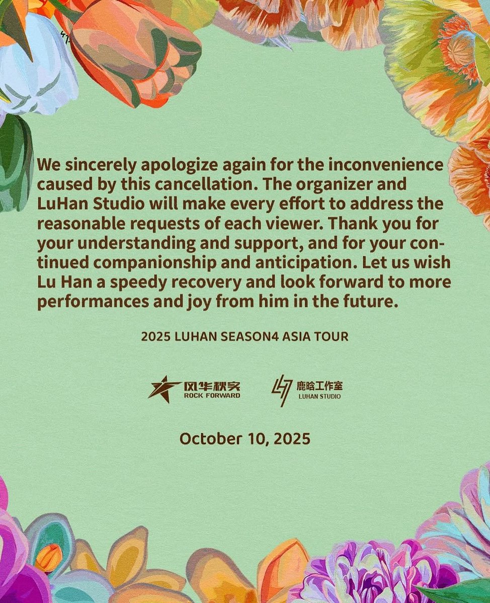 MyKpopHuntress's tweet photo. Talk about a kind heart and a kind soul, LUHAN is truly beautiful inside and out 😭💛 from taking full responsibility for refunds (concert tickets, airfare, and accommodation!) to thoughtfully sharing clear instructions in English, Chinese, and Japanese, him and his team are the definition of genuine compassion 🥺

more details : https://t.co/A036sL2Np0

#LUHANinKL #LuHanSeason4AsiaTour
#LUHANSEASON4inKL #LUHAN #LuHanSeason4AsiaTour #鹿晗